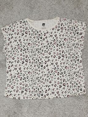 Tag Cream Leopard Short Sleeve Tee with Pink & Black Spots
